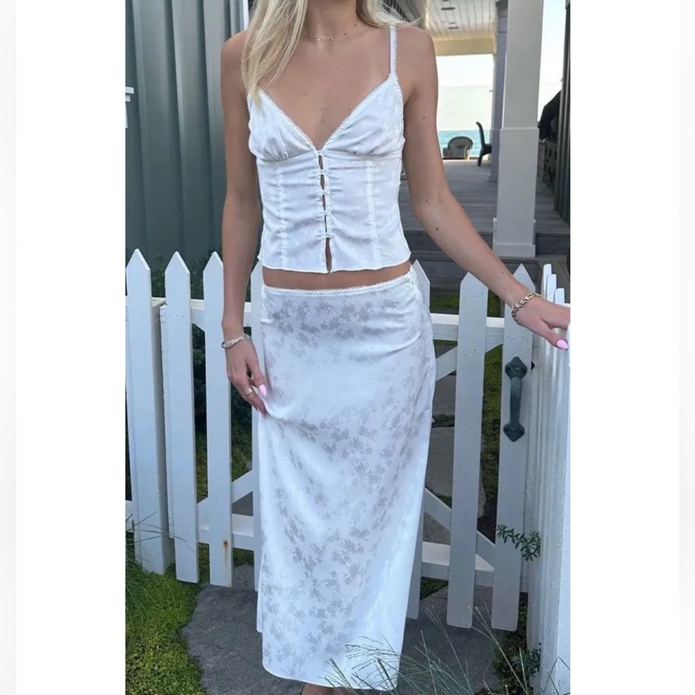 Reformation White Floral Dress